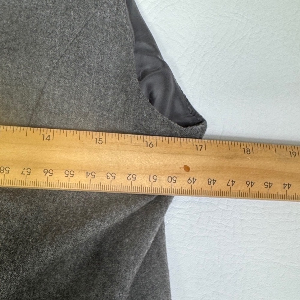 Talbots Womens Wool Sheath Dress Gray Ruffle Neck Sleeveless 12 Career Office - Picture 9 of 13